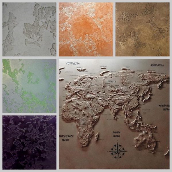 Thạch cao trang trí cho một bản đồ của thế giới